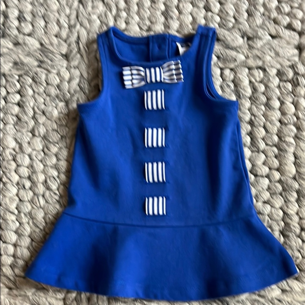 Janie and Jack royal blue dress with front ribbon detail